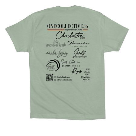 2026 Charleston, a Dusty Blue Premium Cotton Tee (back-view)