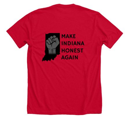 MIHA, a Solid Red Blend Premium Unisex Tee (back-view)