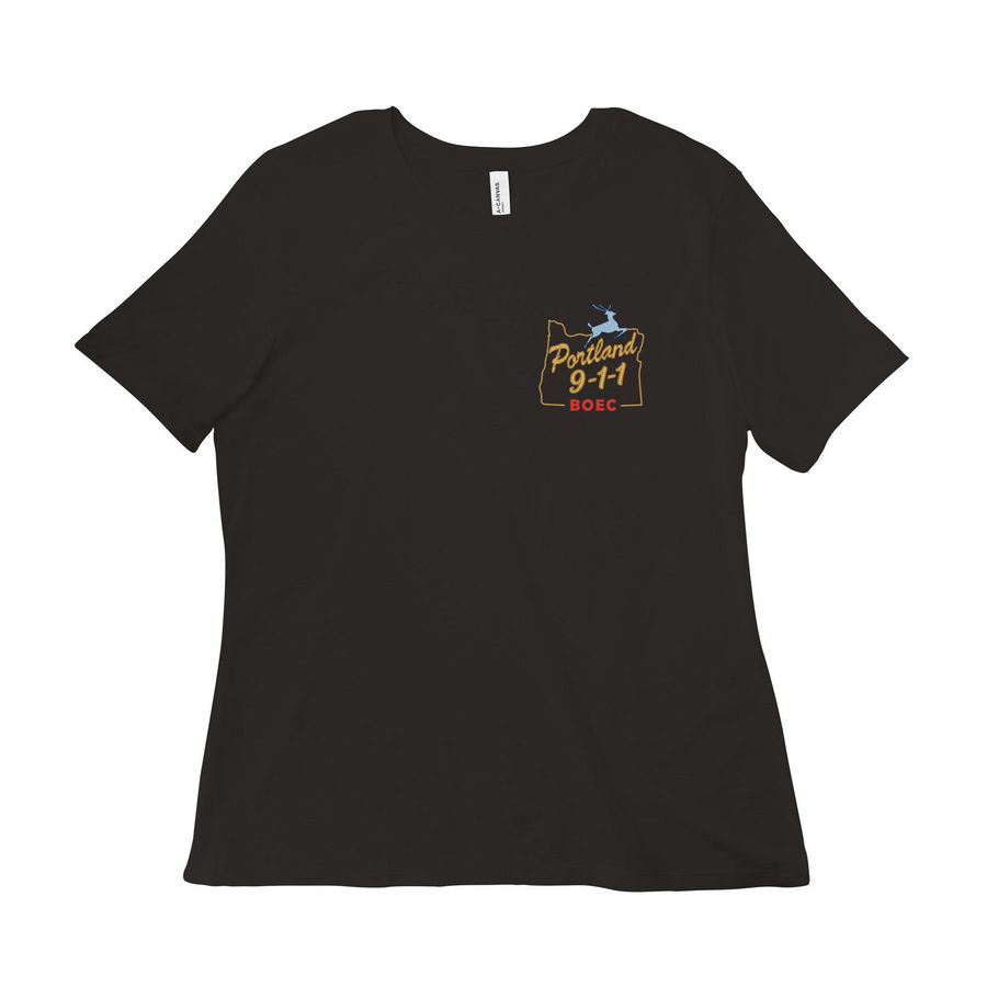 Womens 911 Stag, a Black Women?s Relaxed Cotton Tee