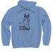 WILLOW, a Carolina Blue Pullover Hoodie (back-view)