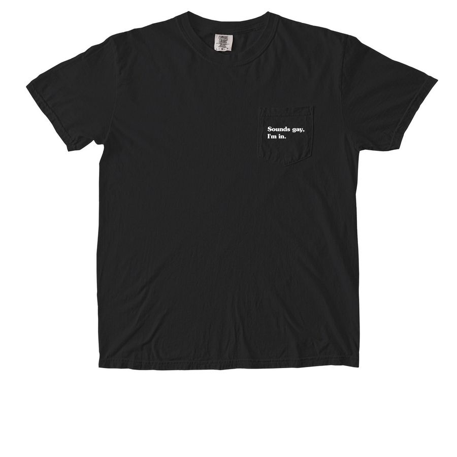 Sounds Pretty Gay, a Black Comfort Colors Pocket Tee