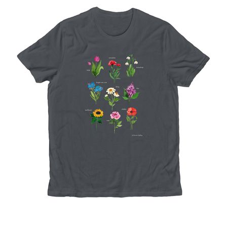 Flowers T-shirt, a Terrain Grey Allmade Organic Cotton Unisex Tee