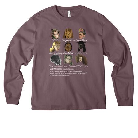 Surrealist Women Art History Top- Dark Colors, a Purple Storm Unisex Heavyweight Long Sleeve Tee