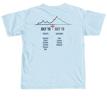 Crew 712-7C 2026 Comfort Trek Shirt, a Chambray Comfort Colors Unisex Tee (back-view)