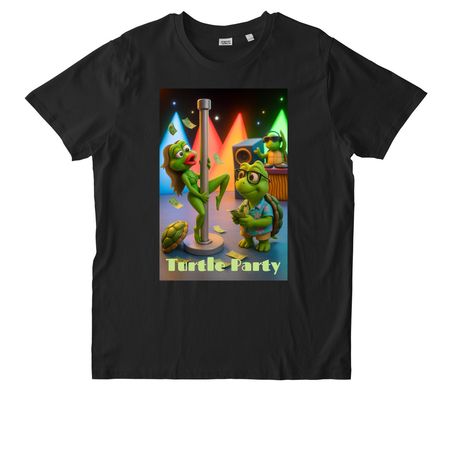 Turtle Party 3D, a Black Stanley/Stella Unisex Rocker Tee