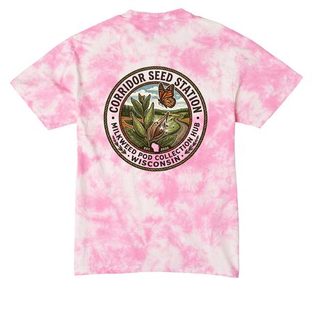 Corridor Seed Station, a Bright Pink Crystal Tie Dye Tee (back-view)