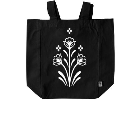 @quwutsunmade Solstice Bloom tote, a Black Recycled Cotton Tote Bag