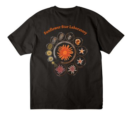 Sunflower Star Life Cycle, a Black Unisex Heavyweight Tee (back-view)
