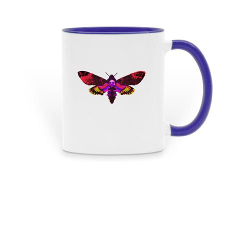 Lesbian death moth, a Dark Blue Two-Tone Ceramic Mug