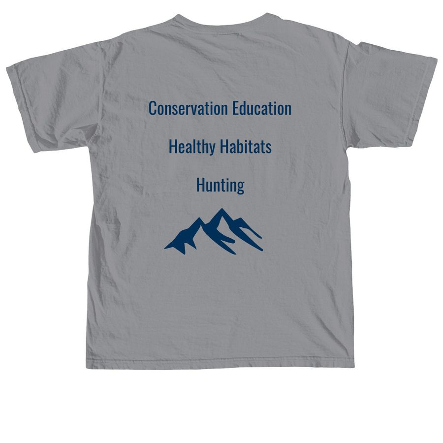 JCPF Standard, a Granite Comfort Colors Unisex Tee (back-view)