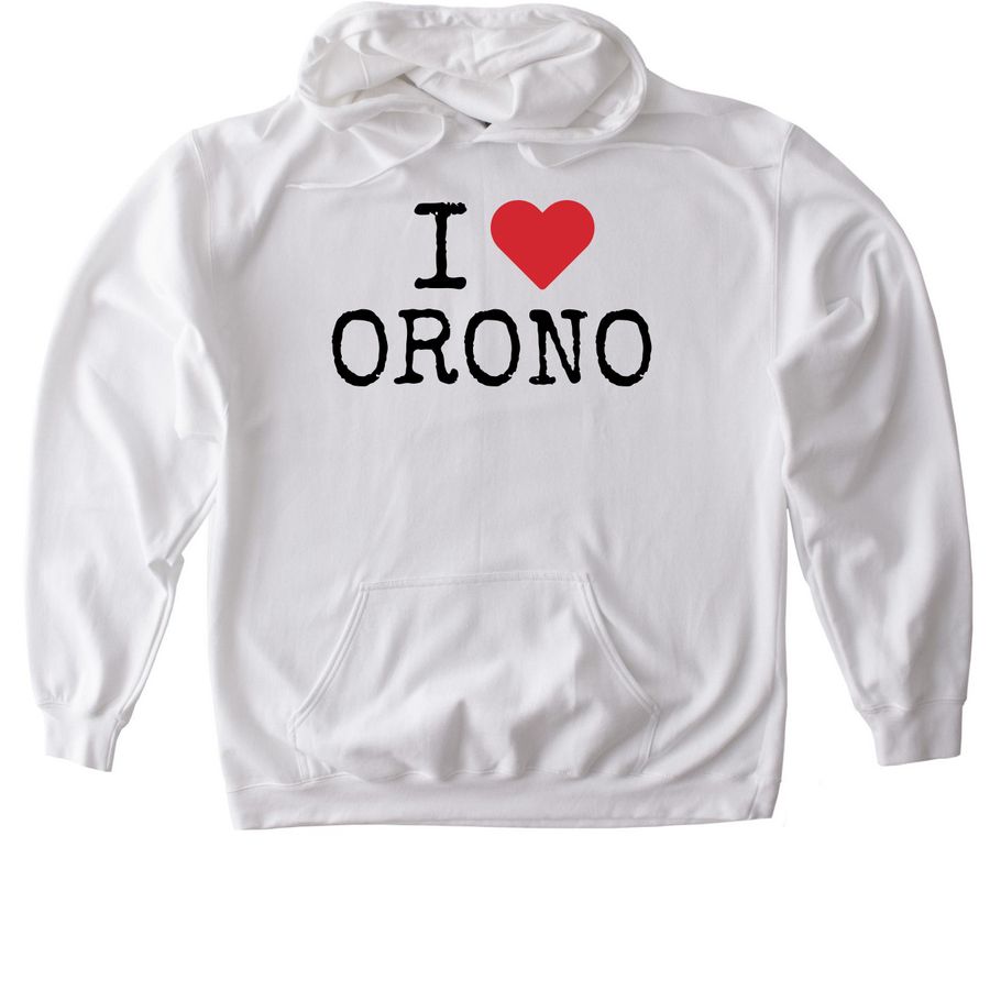 I Love Orono, a White Gildan Softstyle Pullover Hoodie