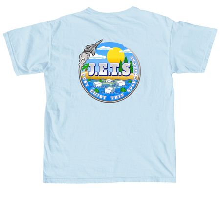 Just Enjoy This Shirt, a Chambray Comfort Colors Unisex Tee (back-view)