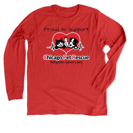 Chicago Pet Rescue, a Heather Red Premium Long Sleeve Tee