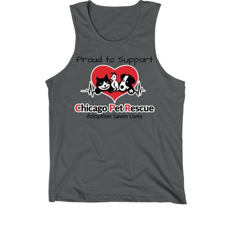 Chicago Pet Rescue, a Dark Grey Premium Cotton Tank