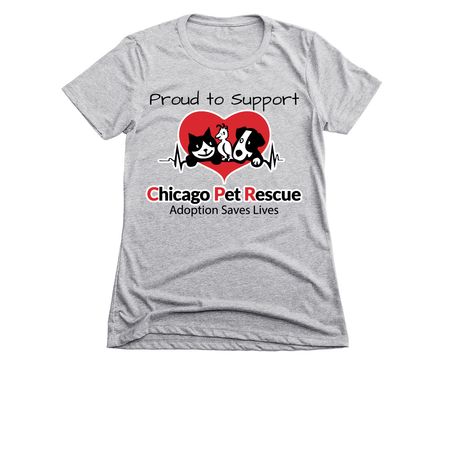 Chicago Pet Rescue, a Dark Heather Grey Women's Slim Fit Tee