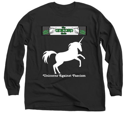 Unicorns Against Fascism, a Black Classic Long Sleeve Tee