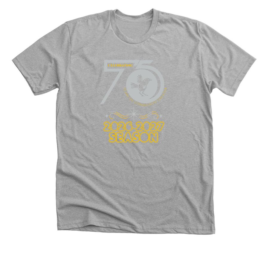 Celebrating 75 Years of Chanticleer Theater, a Athletic Heather Premium Unisex Tee