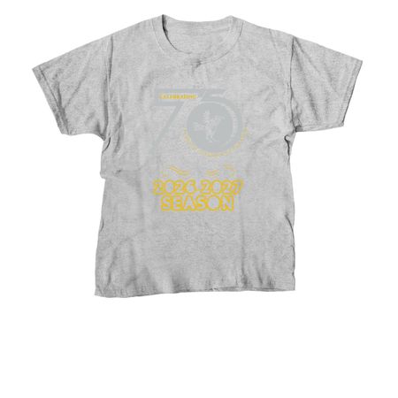 Celebrating 75 Years of Chanticleer Theater, a Sport Grey Youth Unisex Tee