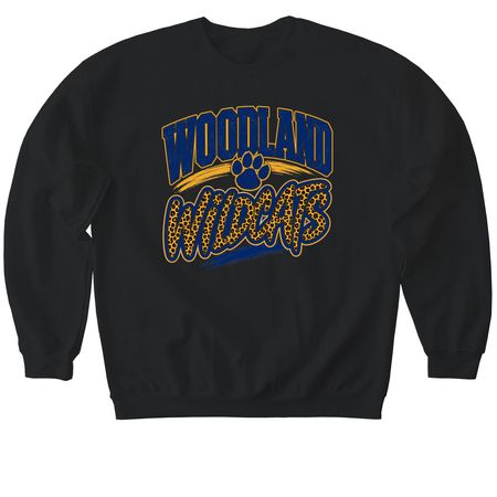 Woodland Elementary School&nbsp; - Cheetah Print, a Black Softstyle Crewneck Sweatshirt
