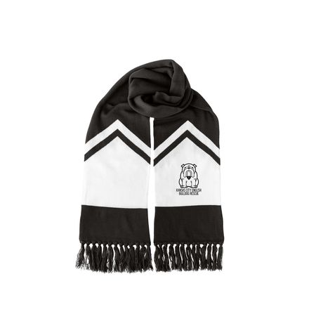 Keeping Warm this Winter, a Black/ White Two-Tone Gameday Scarf