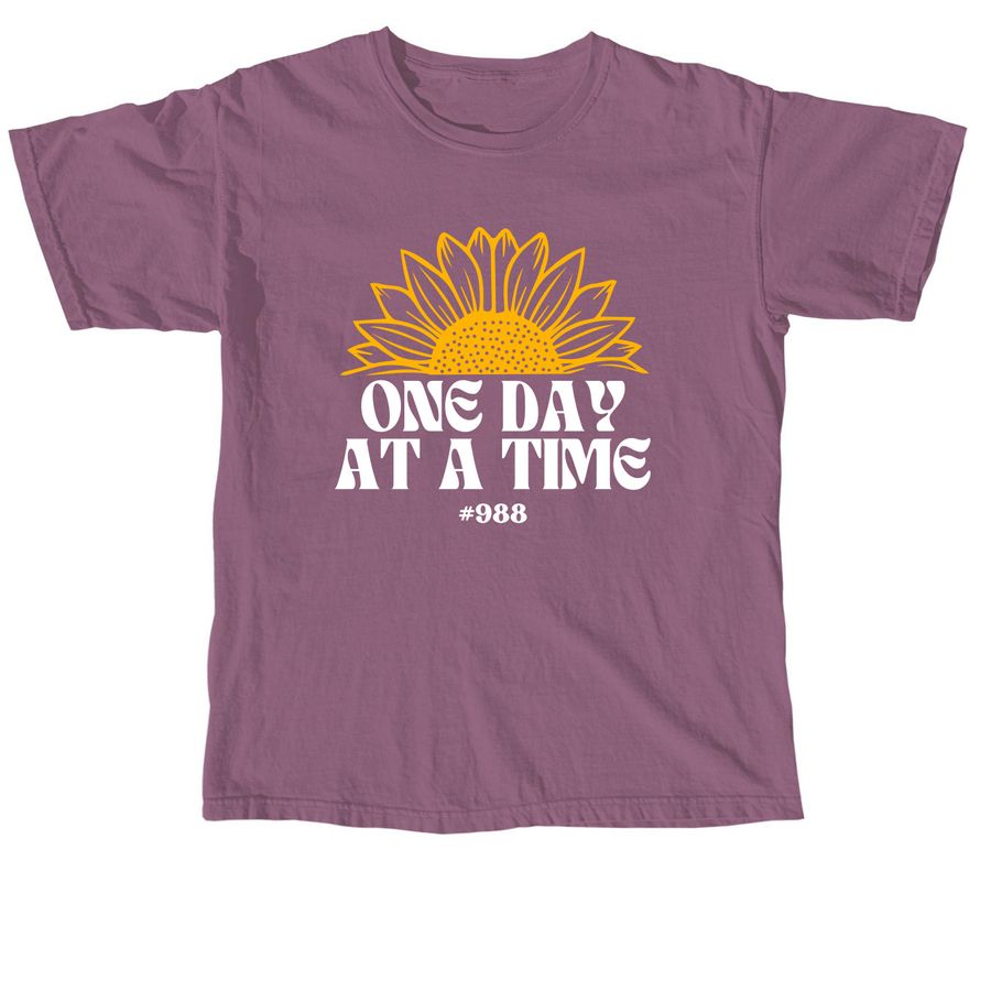 One Day at a Time, a Berry Comfort Colors Unisex Tee
