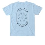 I Support N.C. Farmers, a Chambray Comfort Colors Pocket Tee (back-view)