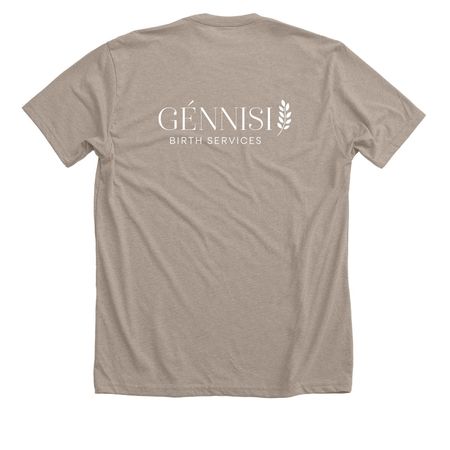 Birth is Sacred, a Heather Stone Premium Unisex Tee (back-view)