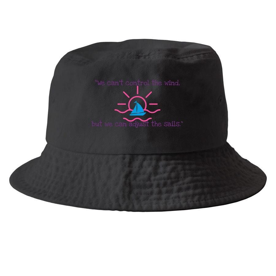 Rising Dawn Hats, a Black Printed Bucket Hat