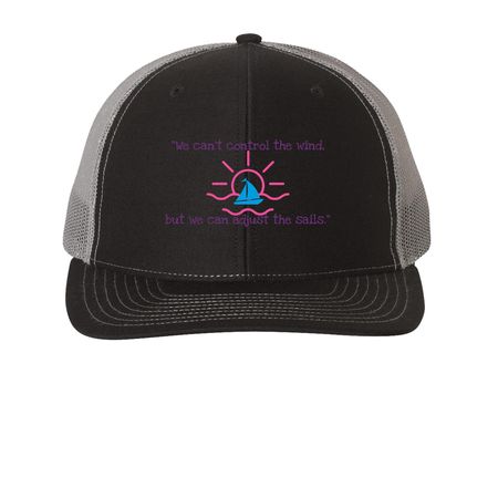Rising Dawn Hats, a Black/ Charcoal Printed Snapback Trucker Cap
