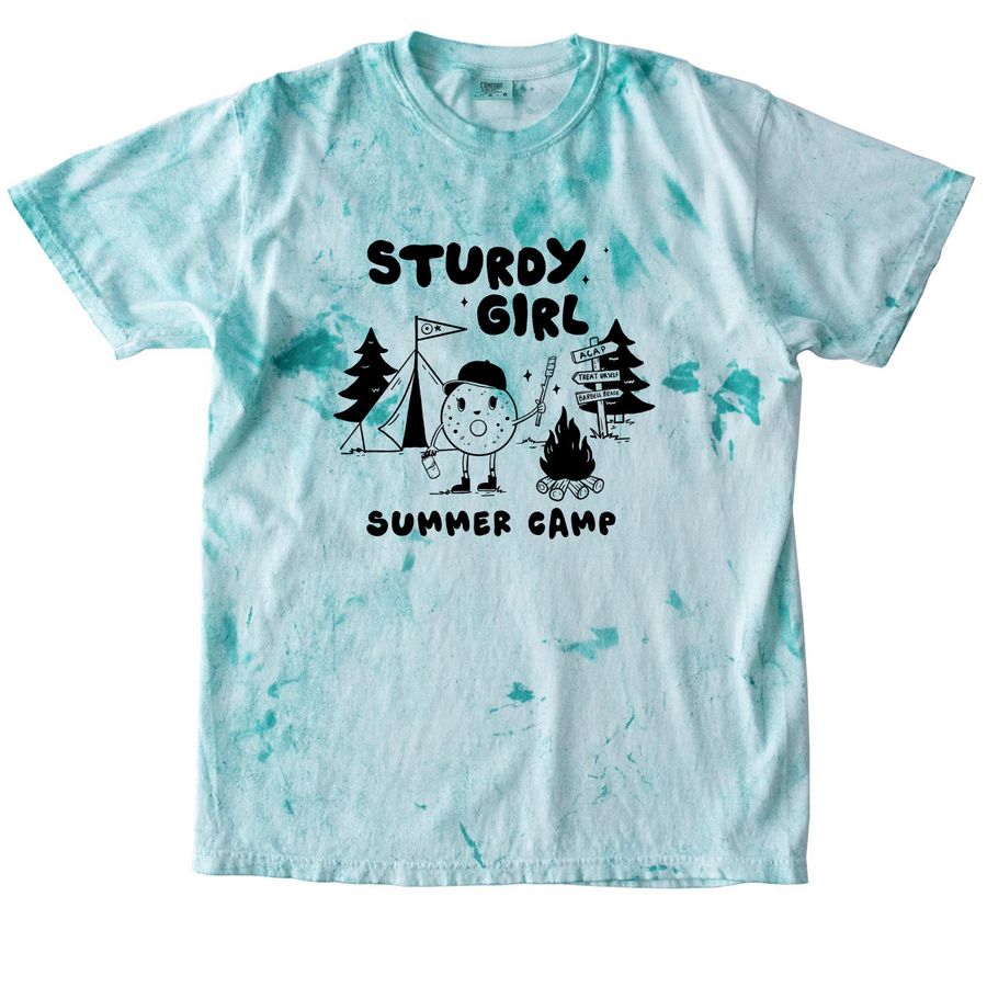 Sturdy Girl Summer Camp, a Sea Glass Comfort Colors Colorblast Tee