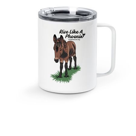 Rise Like A Phoenix Travel Mug, a White Stainless Steel Travel Mug