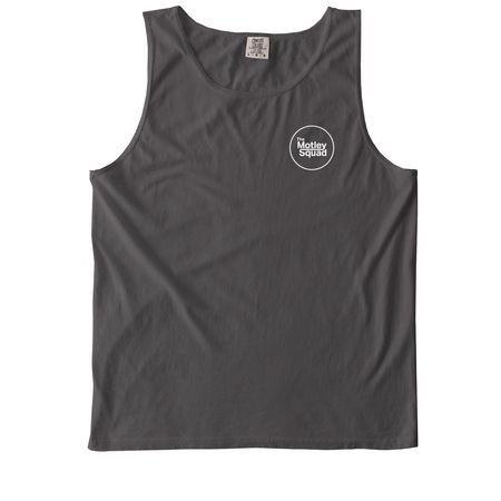 Motley Squad Classic: White logo, a Pepper Comfort Colors Tank Top