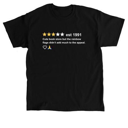 "Too many rainbow flags", a Black Classic Unisex Tee