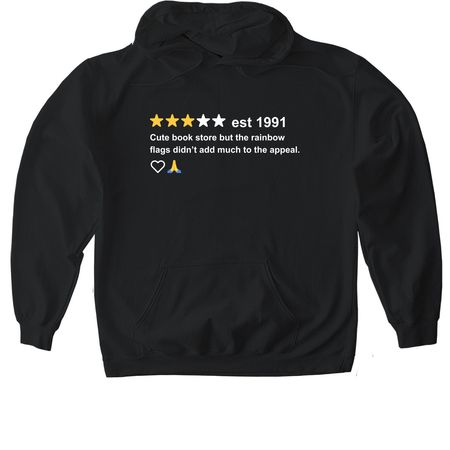 "Too many rainbow flags", a Black Gildan Softstyle Pullover Hoodie