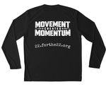 22 For the 22 | Event Tee, a Black Unisex Performance Long Sleeve Tee (back-view)