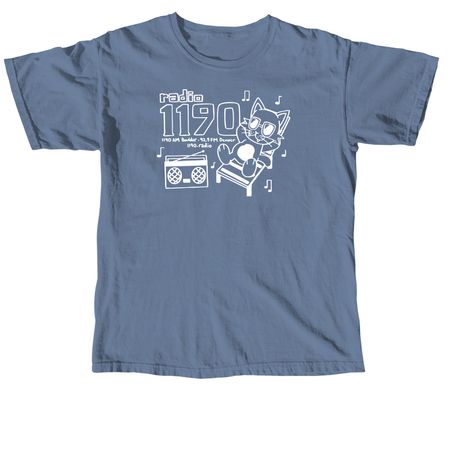 Radio 1190: Boombox Cat, a Blue Jean Comfort Colors Unisex Tee