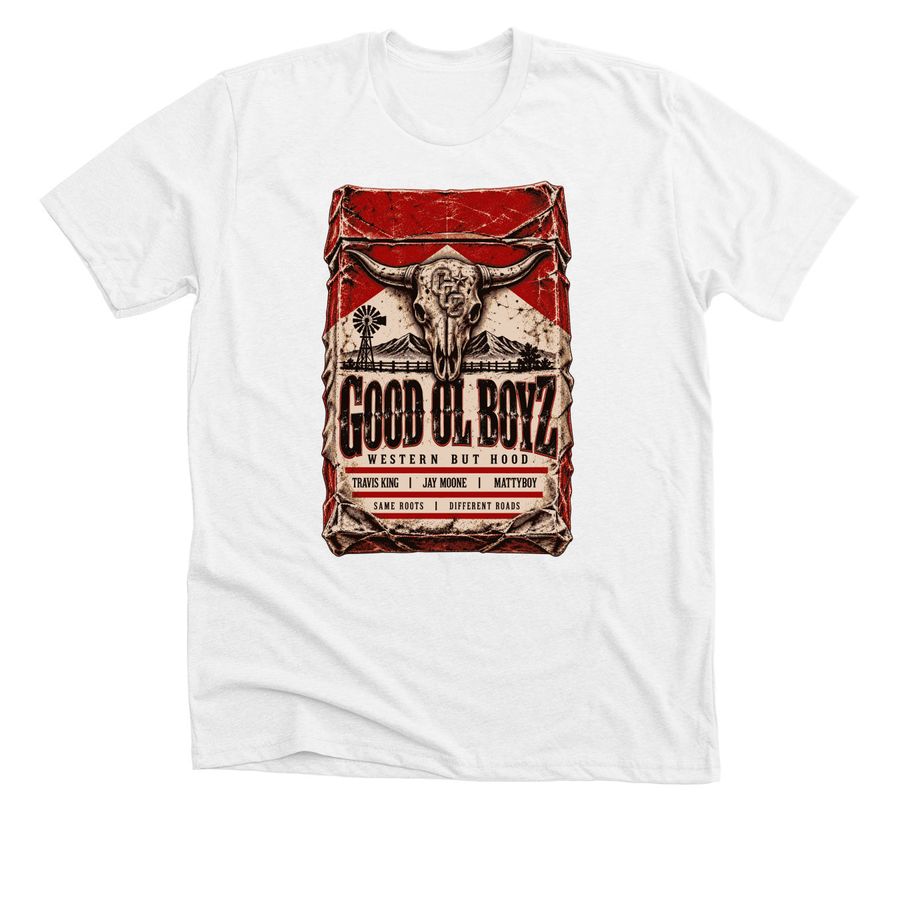 &nbsp;GOOD OL BOYZ ? Western but hood, a Solid White Blend Premium Unisex Tee