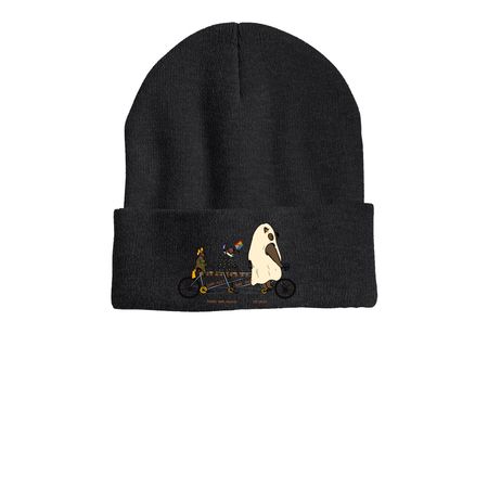 Halloween Bear Hat, a Heather Charcoal Printed Cuffed Beanie
