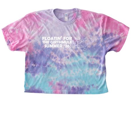 Floatin' For The Girthmule, a Cotton Candy Women's Tie Dye Cropped Tee