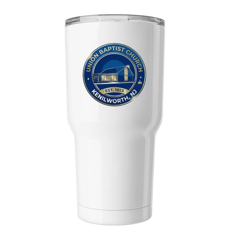 Operation Renew Tumbler, a White Insulated Tumbler (back-view)