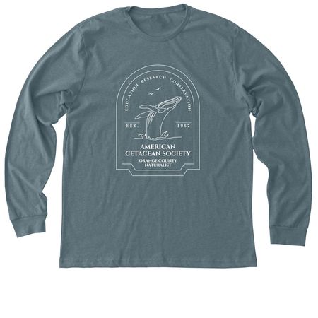 NATURALIST Breach Front & Mission Back, a Heather Slate Premium Long Sleeve Tee