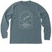 NATURALIST Breach Front & Mission Back, a Heather Slate Premium Long Sleeve Tee