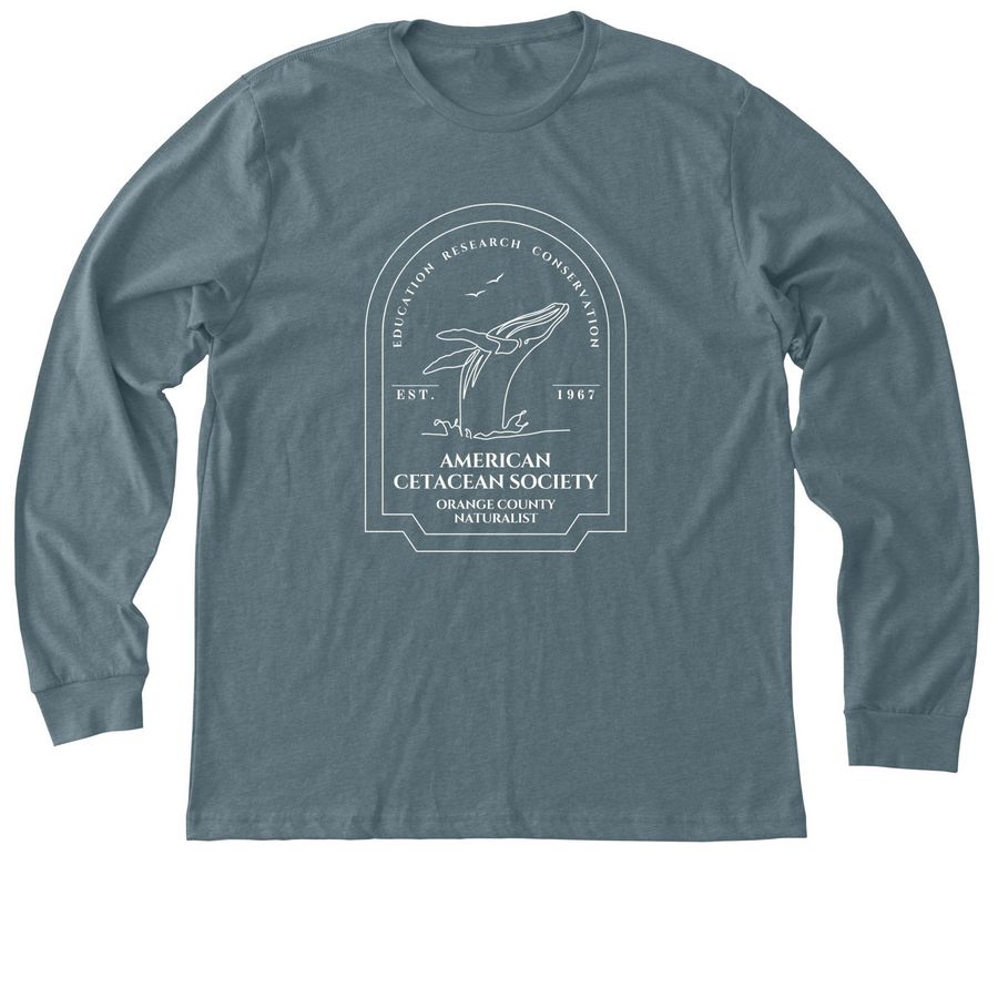 NATURALIST Breach Front & Mission Back, a Heather Slate Premium Long Sleeve Tee