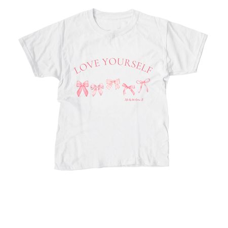 Love Yourself, a White Youth Unisex Tee