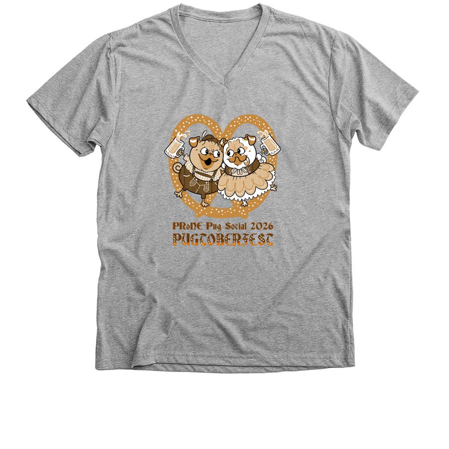 2026 Pug Social Design by Inkpug, a Athletic Heather Premium V-Neck Tee