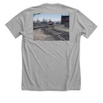 amtrack, a Athletic Heather Premium Unisex Tee (back-view)