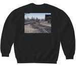 amtrack, a Black Softstyle Crewneck Sweatshirt (back-view)