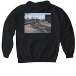 amtrack, a Black Gildan Softstyle Pullover Hoodie (back-view)