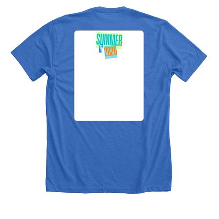Last Day of High School Guys, a Heather True Royal Premium Unisex Tee (back-view)