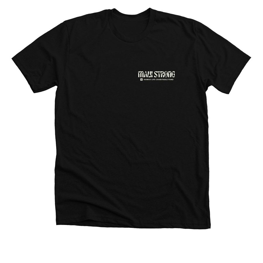 Maui Strong T-Shirt: Waves, a Solid Black Blend Premium Unisex Tee